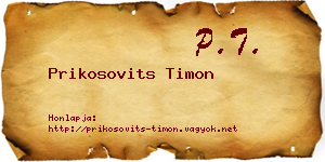 Prikosovits Timon névjegykártya
